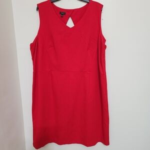 TALBOTS‎ V Neck Sleeveless Sheath Knee Length Stretch Dress  22W PETITE Red NWOT